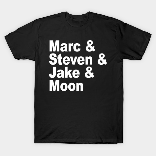 Moon Knight Names - Black T-Shirt by SensaWonder